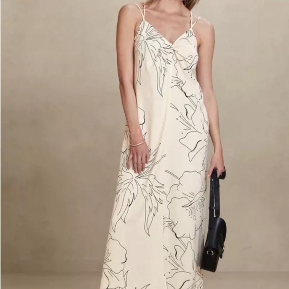 NWT BR Factory Petite Twist Front Maxi Slip Dress